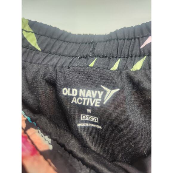 Old Navy Active Tropical Floral Black Workout Shorts Womens Medium M Athletic - Picture 3 of 3